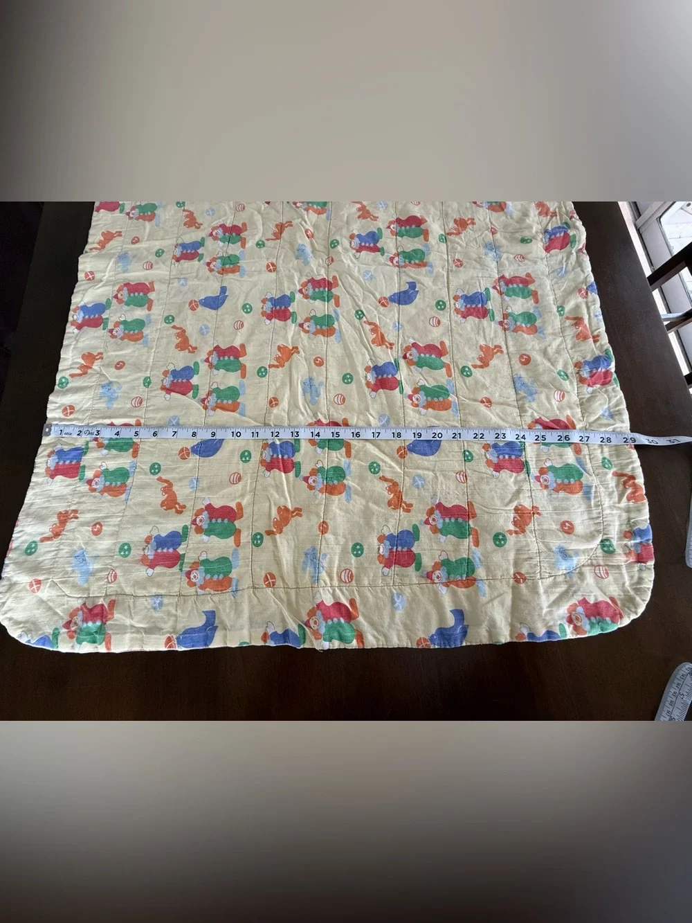 Vintage Clown Baby Quilt Nursery Crib Blanket Lap Quilt 29x39 Circus Theme